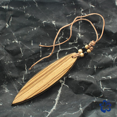 Rückspiegelschmuck Surfboard Zebrano